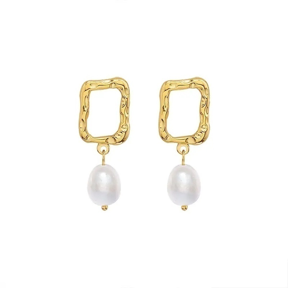 Brand New 18K rectangular Hoop Gold plated